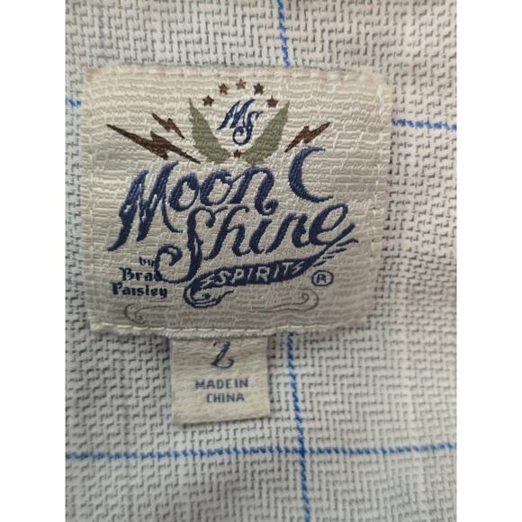Brad Paisley Moon Shine Spirit Western Gray Blue Pearl Snap Dress Shirt L - Picture 3 of 4